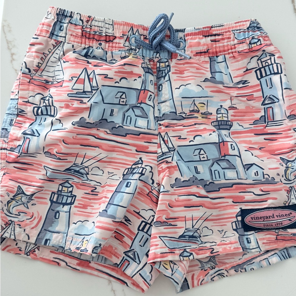 Vineyard Vines red and Blue Nautical Swimwear boys 3t